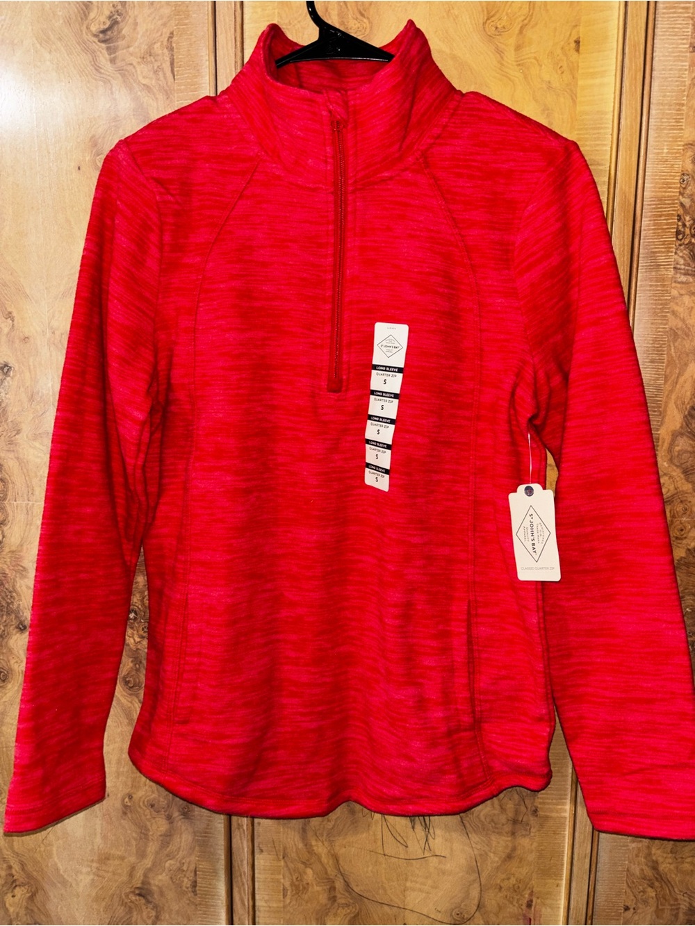 Women's Half-Zip Pullover sweatshirt- Red size Small
